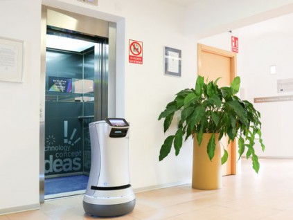 蒂森克虜伯開(kāi)發(fā)機(jī)器人電梯界面，適用于酒店、醫(yī)院及其他類(lèi)型建筑場(chǎng)所