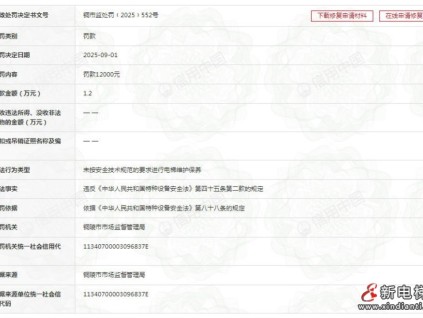 迅達(dá)電梯合肥分公司被罰款12000元